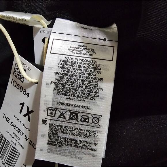 Adidas THE PADDED CYCLING Black with Reflective SHORTS PLUS SIZE 1X 2X New! - Picture 8 of 10